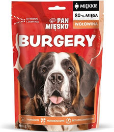 Produktbild von PAN MIĘSKO Snacks Burger mit Rind Leckerli für Hunde 100 g