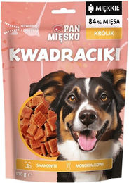 Produktbild von PAN MIĘSKO Snacks mit Kaninchen kleine Quadrate für Hunde 100 g