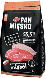 Produktbild von PAN MIĘSKO Trockenfutter Kalbfleisch und Truthahn adulte Hunde Große M Hypoallergen 9 kg