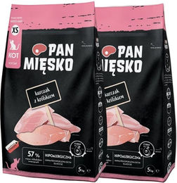Produktbild von PAN MIĘSKO Trockenfutter mit Huhn und Kaninchen für Kätzchen XS 2x5 kg