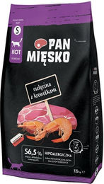 Produktbild von PAN MIĘSKO Trockenfutter mit Kalb und Garnelen für adulte Katzen S hypoallergen 1,6 kg