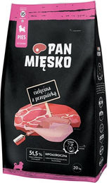 Produktbild von PAN MIĘSKO Trockenfutter mit Kalb und Wachtel für Welpen XS hypoallergen 20 kg