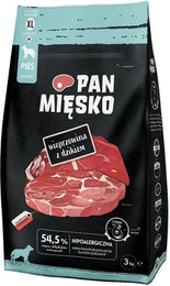 Produktbild von PAN MIĘSKO Trockenfutter mit Schweinefleisch und Wild für adulte Hunde XL 3 kg