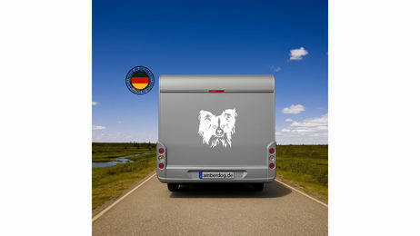 Produktbild von Papillon Spaniel Kopf Auto Wohnmobil Aufkleber