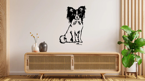 Produktbild von Papillon Spaniel Wandtattoo Wandsticker Wandaufkleber Wanddekoration