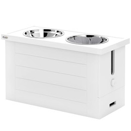 Produktbild von PawHut 2-in-1 Erhöhter Hundenapf mit Ständer und Stauraum - 2 l