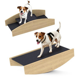 Produktbild von PawHut 2-in-1 Hundewippe aus Holz für kleine und mittelgroße Hunde