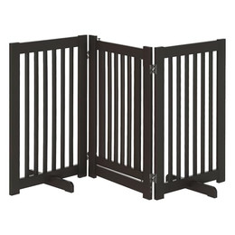 Produktbild von PawHut Absperrgitter Holz freistehend Dunkelbraun