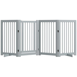 Produktbild von PawHut Absperrgitter Hunde 91 cm Schutzgitter aus Holz Hundegitter Freistehend