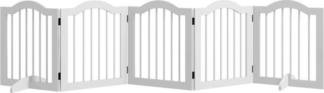 PawHut Absperrgitter Hundegitter 5-teilig mit Stützfüßen Weiß – Bild 1 von 9