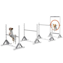 Produktbild von PawHut Agility Set Hunde 4-teiliges Agility-Training mit höhenverstellbaren Hürden und Reifen