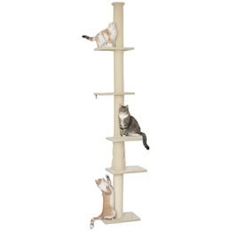 PawHut Deckenhoher Katzenkratzbaum 225-275 cm mit Kippschutz – Bild 1 von 9