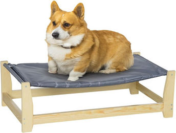 Produktbild von PawHut Erhöhtes Haustierbett mit Kissen aus Oxfordstoff und Kiefernholz