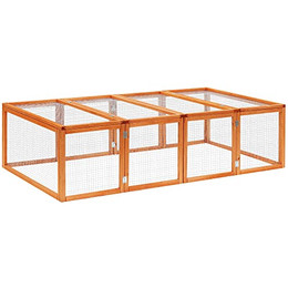 Produktbild von PawHut Freilaufgehege Kaninchenstall Kleintier Tannenholz Natur