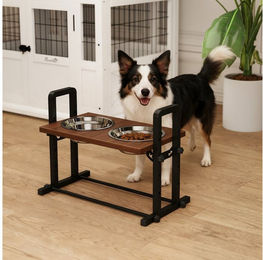 Produktbild von PawHut Futternapf Hundenapf, Edelstahl, Verstellbare Höhe und Neigung