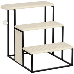 Produktbild von PawHut Haustiertreppe 3-stufige Katzentreppe mit Kratzbrett und Spielball