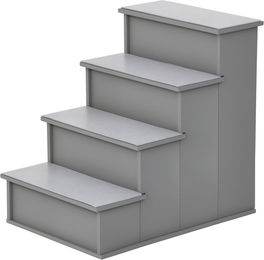 PawHut Haustiertreppe 4-stufige Hundetreppe Einstiegshilfe mit rutschfester Matte (Haustierleiter, 1-St., Katzentreppe), für Auto Bett Sofa Grau 40 x 59 x 54.2 cm – Bild 1 von 5