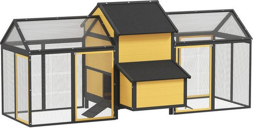 Produktbild von PawHut Hühnerstall aus Holz mit Nistkasten und Rampe
