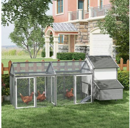 PawHut Hühnerstall aus Holz mit Nistkasten und Rampe – Bild 1 von 5