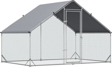 Produktbild von PawHut Hühnerstall aus Stahl 300x200x200 cm mit Abdeckung und Tür