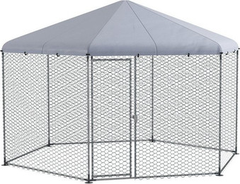 Produktbild von PawHut Hühnerstall Freilaufgehege aus Stahl für 10-15 Hühner