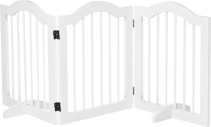 Produktbild von PawHut Hunde Absperrgitter 3-teilig faltbar weiß