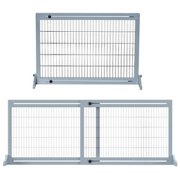 Produktbild von PawHut Hunde Absperrgitter aus Holz, Ausziehbares Türschutzgitter mit Fußstütze