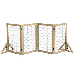 Produktbild von PawHut Hunde Absperrgitter aus Holz mit 4 Paneelen