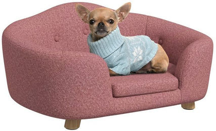Produktbild von PawHut Hundebett Hundesofa mit Kissen Plüsch Rosa