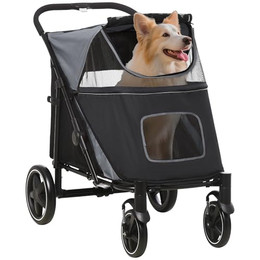 Produktbild von PawHut Hundebuggy Hundewagen faltbar bis 40 kg, Oxford, Grau
