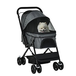 Produktbild von PawHut Hundebuggy Hundewagen für kleine Hunde und Katzen