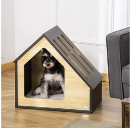 Produktbild von PawHut Hundehütte mit Kissen, Kaffee-Braun