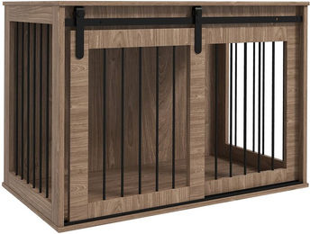 Produktbild von PawHut Hundekäfig mit Schiebetür und Holzoptik für große Hunde