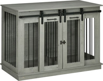 Produktbild von PawHut Hundekäfig Möbel mit Zweiraum-Option und 2 Türen