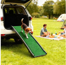 PawHut Hunderampe Haustierrampe (klappbar Hundetreppe, 1-St., Hundeautorampe), für Große & Kleine Tiere bis 90 kg Schwarz – Bild 1 von 5