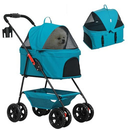 Produktbild von PawHut Hundewagen 3 in 1 klappbar für Hunde & Katzen bis 4 kg
