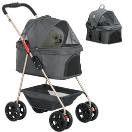 Produktbild von PawHut Hundewagen 3 in 1 klappbar für Hunde & Katzen bis 4 kg