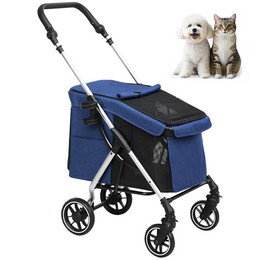 Produktbild von PawHut Hundewagen klappbar aus Aluminium für Hunde und Katzen bis 10 kg - 5,5 kg