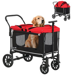 Produktbild von PawHut Hundewagen klappbar für Hunde & Katzen bis 30 kg