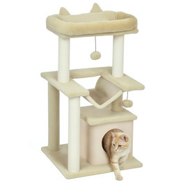 Produktbild von PawHut Katzenbaum 90 cm Kratzbaum mit Hängematte und Katzenhöhle