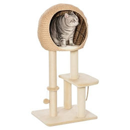 PawHut Katzenbaum Kratzbaum mit Katzenhöhle und Sisal 100 cm Beige – Bild 1 von 10