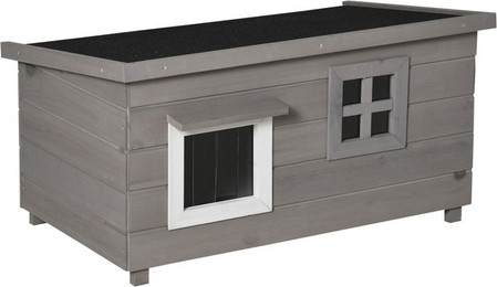 Produktbild von PawHut Katzenhaus Katzenhütte mit Asphaltdach und Fenster