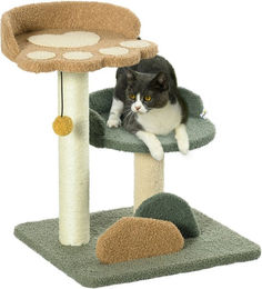 PawHut Katzenkratzbaum 52 cm mit 2 Ebenen und Spielball – Bild 1 von 10