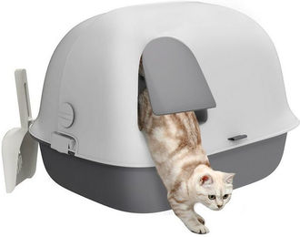 Produktbild von PawHut Katzentoilette mit Deckel, Sieb, Tür und Schaufel für kleine Katzen