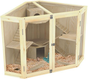 Produktbild von PawHut Kleintierkäfig 4-Ebenen-Design mit Fütterungsstation und Hütten