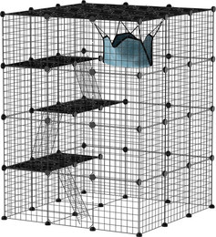 Produktbild von PawHut Kleintierkäfig mit dichtem Metalldraht, Hängematte,