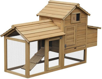 PawHut Kleintierstall Hühnerstall mit Laufstall – Bild 1 von 5