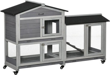 Produktbild von PawHut Kleintierstall mit Rollen für Zwergkaninchen