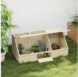 Produktbild von PawHut Kleintierstall Schildkrötenhaus aus Holz, Schildkrötengehege