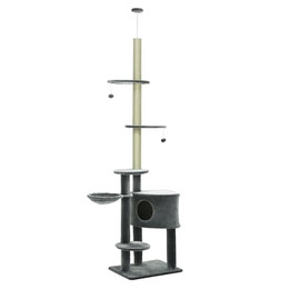 Produktbild von PawHut Kratzbaum Deckenhoch Höhenverstellbar 220-265cm Dunkelgrau
